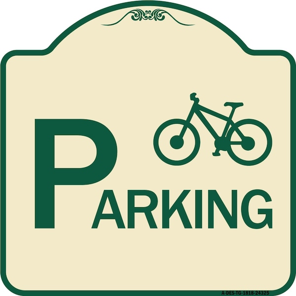 Signmission Bicycle Parking With Graphic Heavy-Gauge Aluminum Architectural Sign, 18" x 18", TG-1818-24325 A-DES-TG-1818-24325 - main